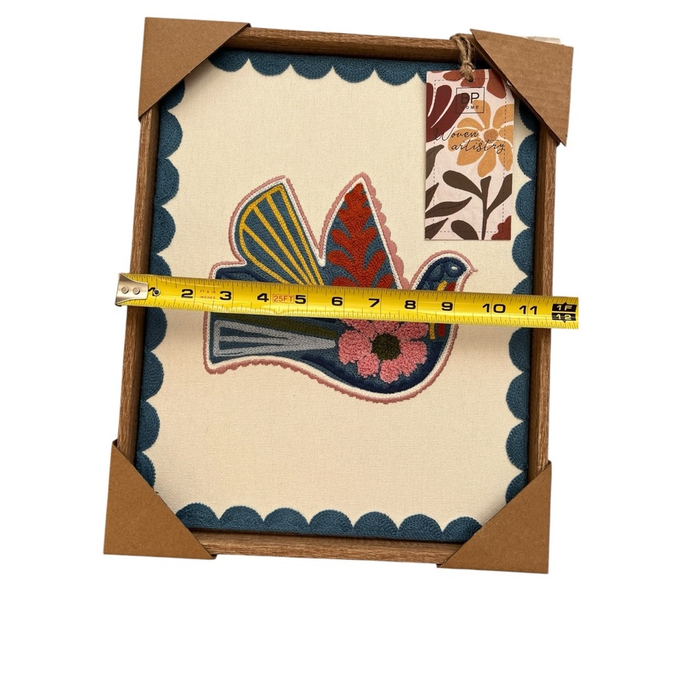 Framed Textile Embroidered Wall Art 12x15 Latin Folk Art Inspired - Picture 6 of 7